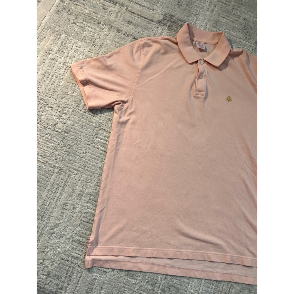 Brooks Brothers Performance Polo Shirt Mens XL Short Sleeve Salmon Pink - Picture 5 of 13